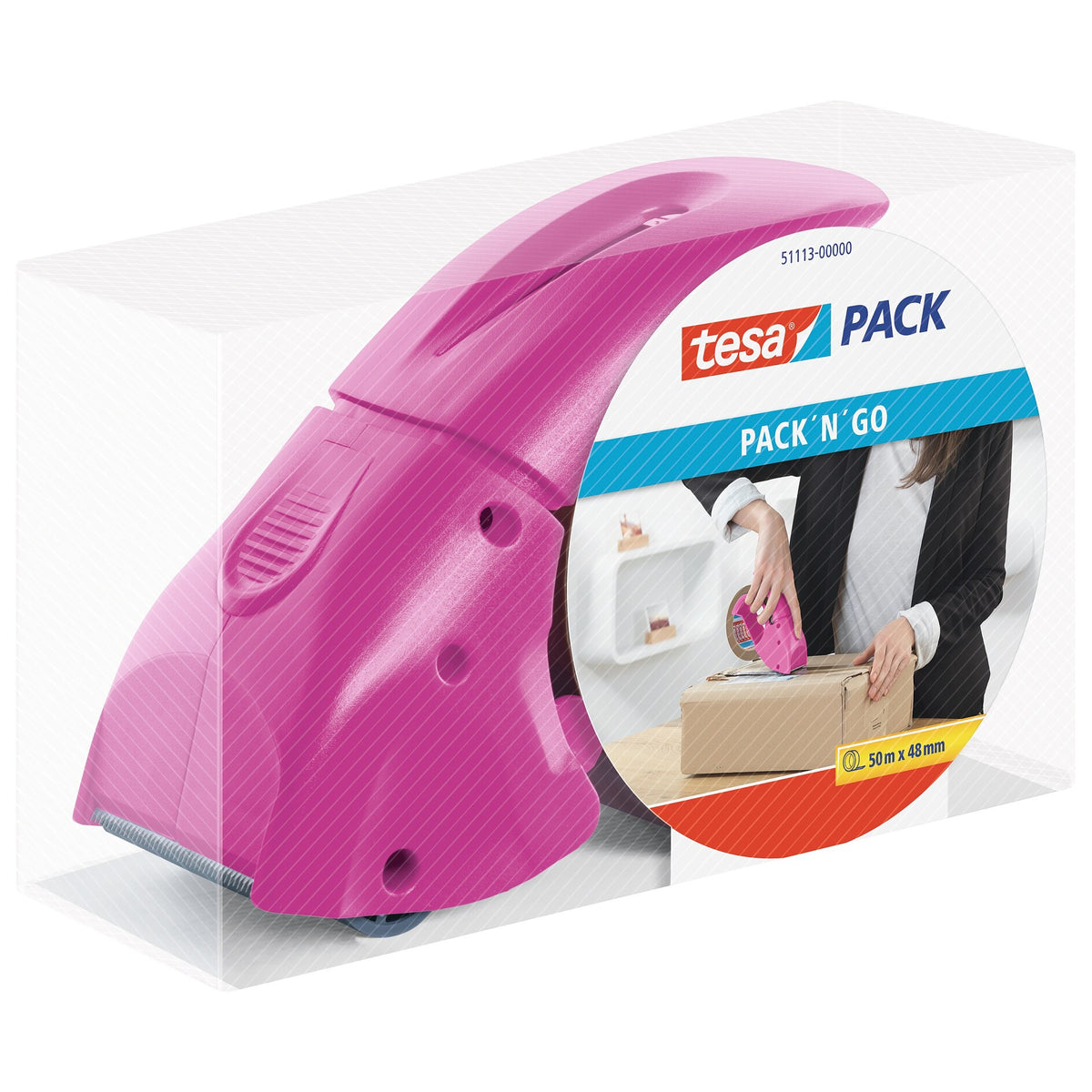 tesapack Abroller Pack' n' Go pink