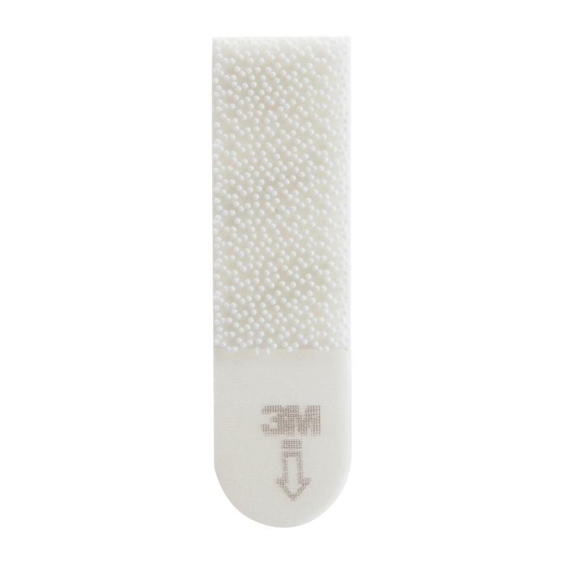 O singură bandă de montare pentru imagini Command™ S 17202FGN de la 3M Deutschland GmbH în alb, cu suprafață texturată, săgeată gri și logo-ul "3M" - ideală pentru fixarea imaginilor fără urme datorită forței adezive puternice.