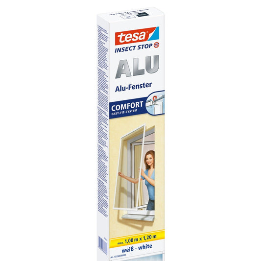 Plasă anti-insecte tesa cu cadru din aluminiu pentru ferestre, albă, 1 m x 1,2 m