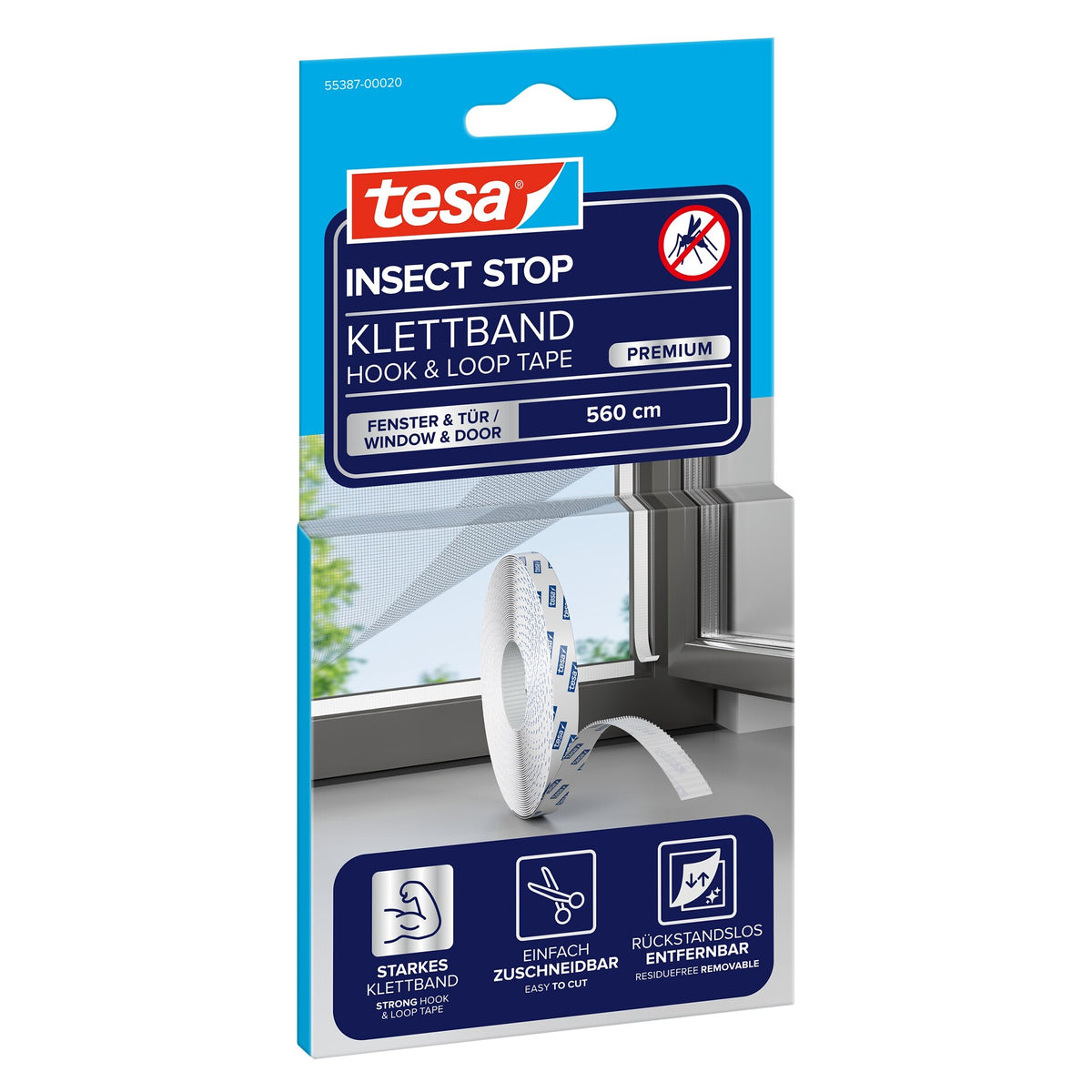tesa INSECT STOP Klettband Premium, weiß