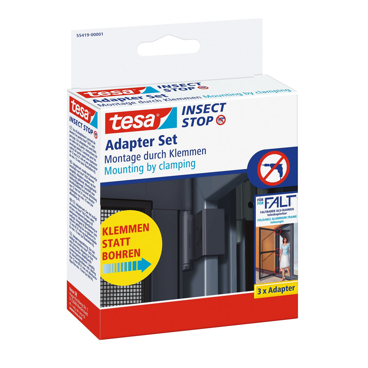 tesa Adapter für FALT-Klapprahmen aus Aluminium, teleskopierbar, anthrazit