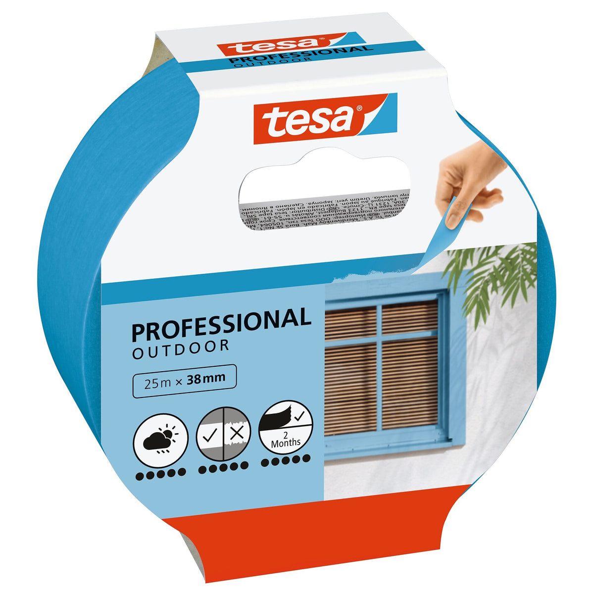 tesa Professional Outdoor Malerband, blau 25 m x 38 mm