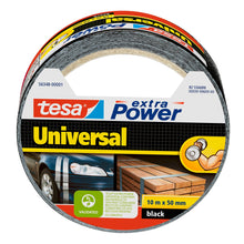 tesa extra Power Universal >60% Recycled Plastic Allzweck-Klebeband schwarz, 10 m x 50 mm