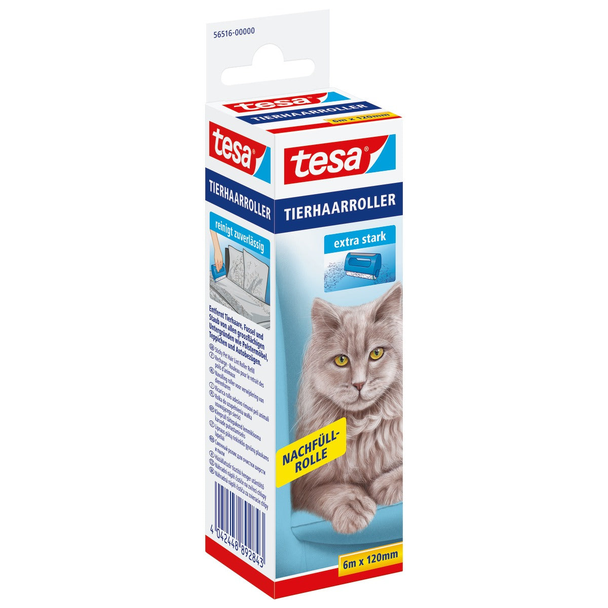 tesa 56516 Tierhaar-Roller Refill, 6 m x 120 mm