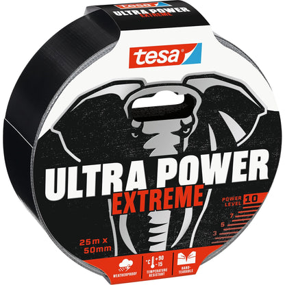 tesa Ultra Power Extreme Tape, schwarz 25 m x 50 mm