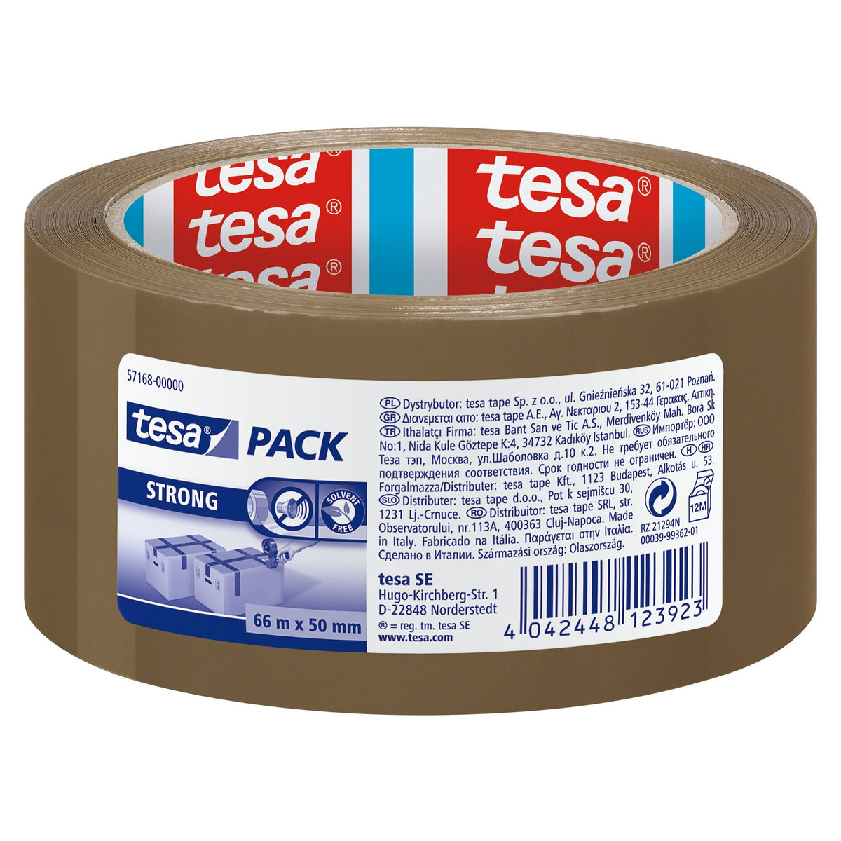 tesapack Strong Kartonverschlussband chamois, 66 m x 50 mm