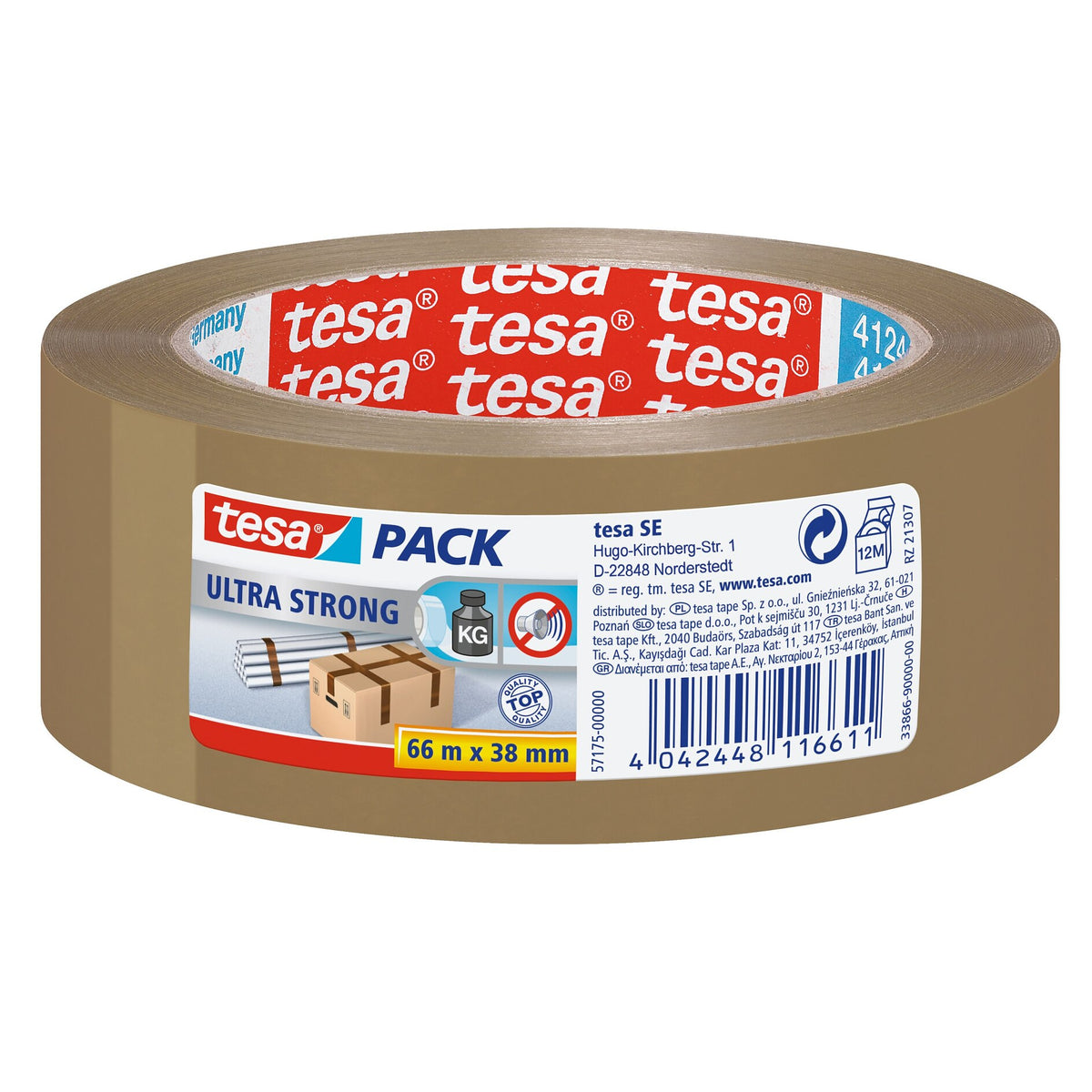 tesapack Ultra Strong Packband chamois, 66 m x 38 mm