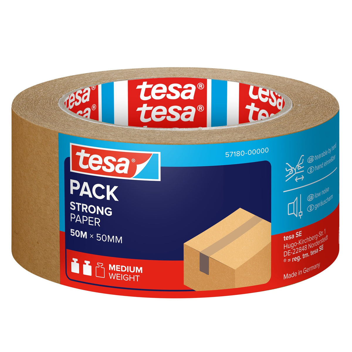 tesapack STRONG PAPER, 50 m x 50 mm, chamois