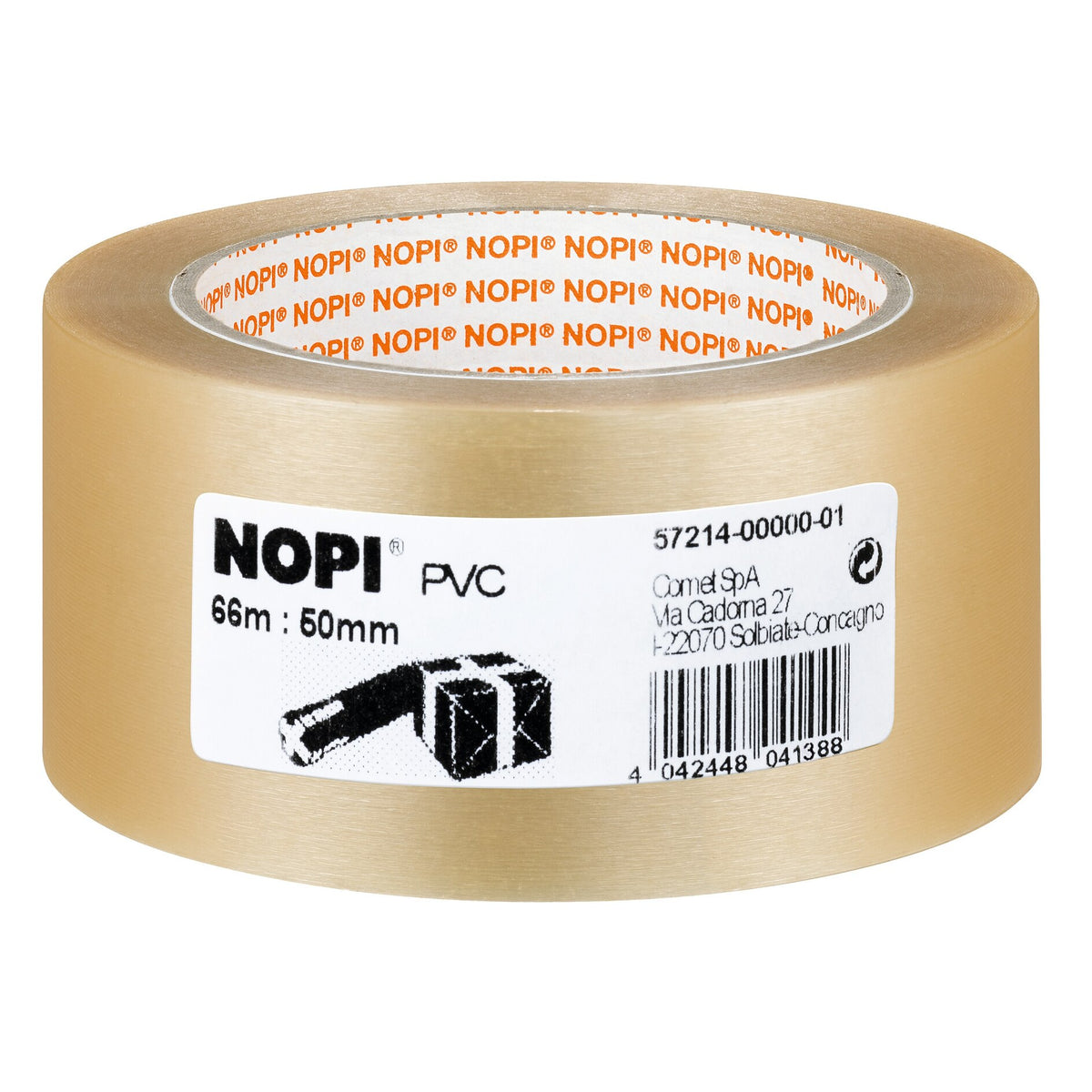 tesa NOPI Packband, 66 m x 50 mm, PVC transparent