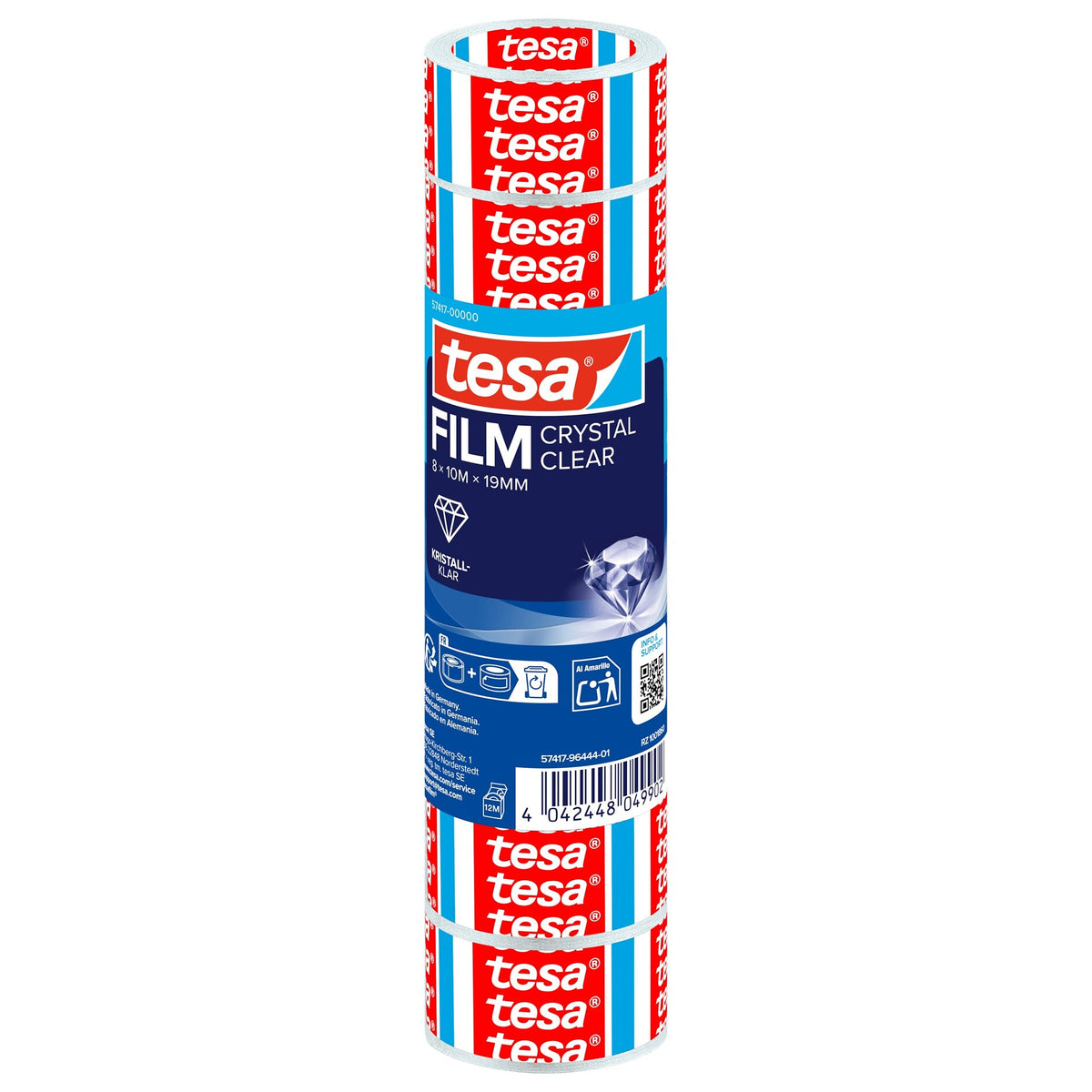 tesafilm CRYSTAL CLEAR, transparent, kristall-klar, 10 m x 19 mm