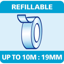 tesa 57443 Easy Cut Handabroller, leer, für Rollen bis 10m x 19mm, rot-blau – Produktmerkmale