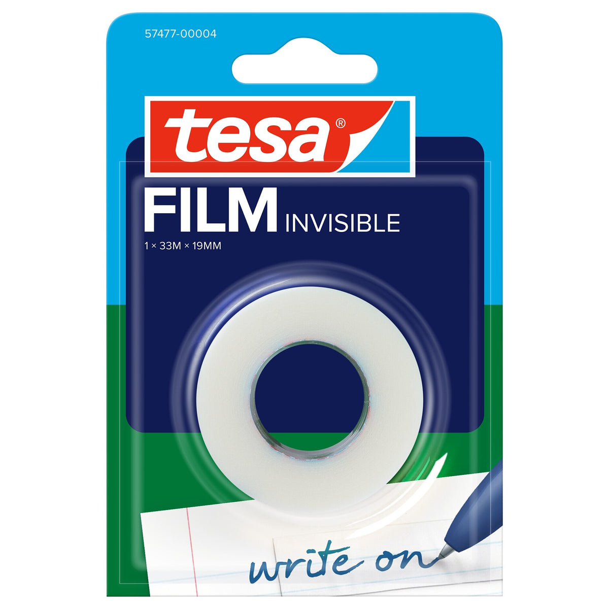tesafilm INVISIBLE, matt-weiß, im Blister, 33 m x 19 mm