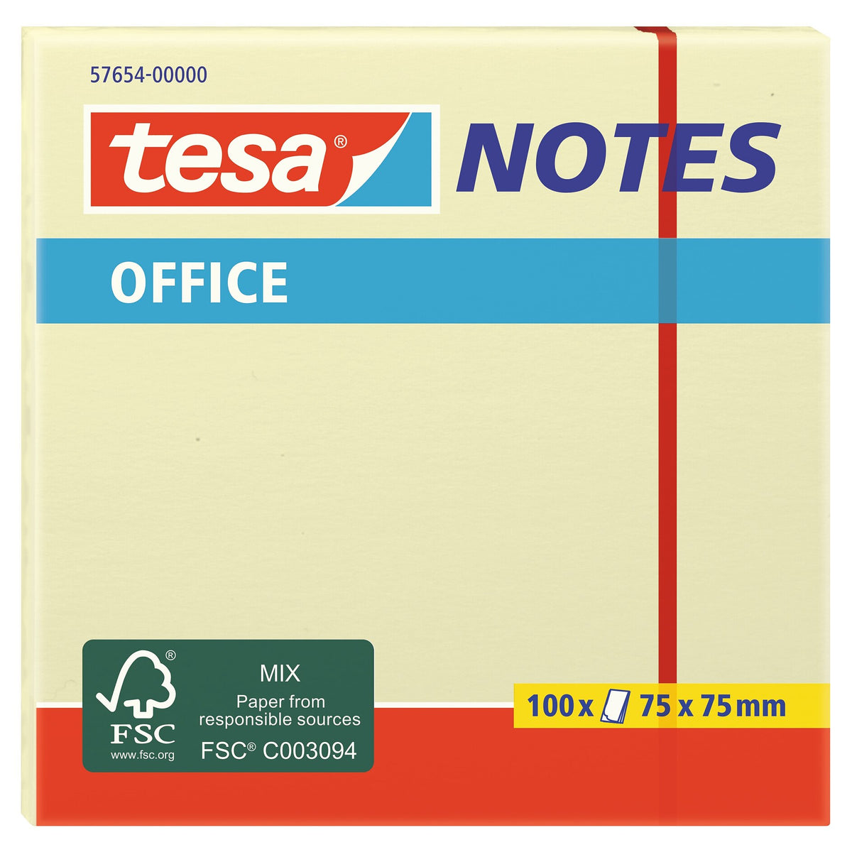 tesa Office Notes Haftnotizen gelb, 75 x 75 mm