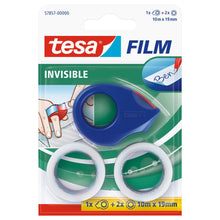 Deschizător de rolă tesafilm Mini + 2 role Invisible, alb mat, pentru role de până la 19 m