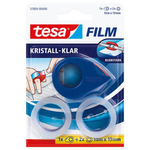 tesafilm 57859 Mini-deschizător cu 2 role de bandă adezivă tesafilm Crystal Clear, transparentă