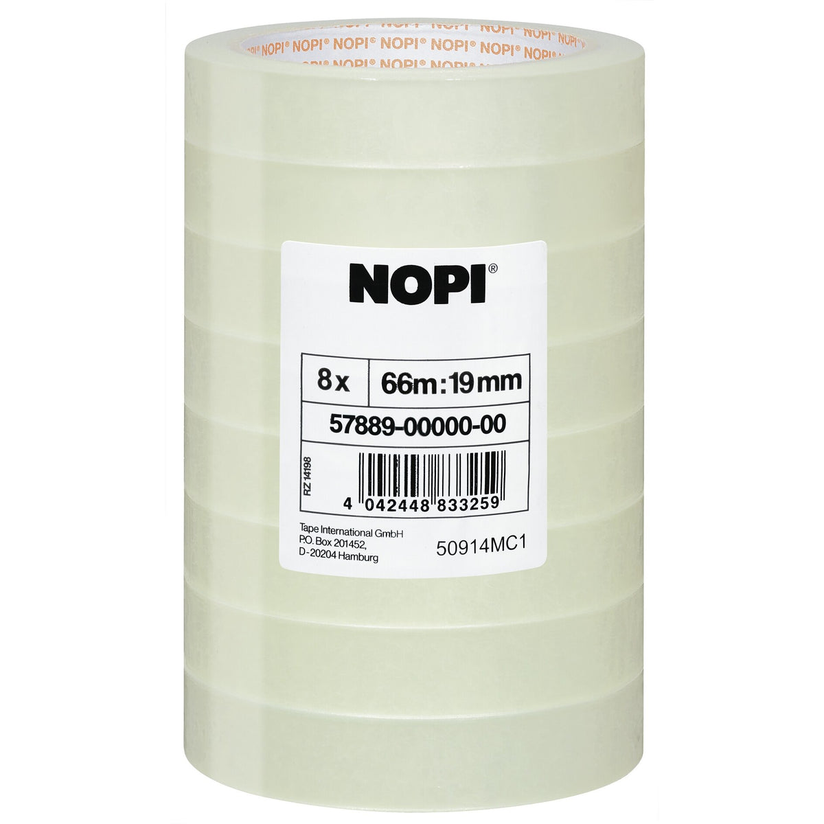 tesa NOPI Transparenter Klebefilm, 66 m x 19 mm