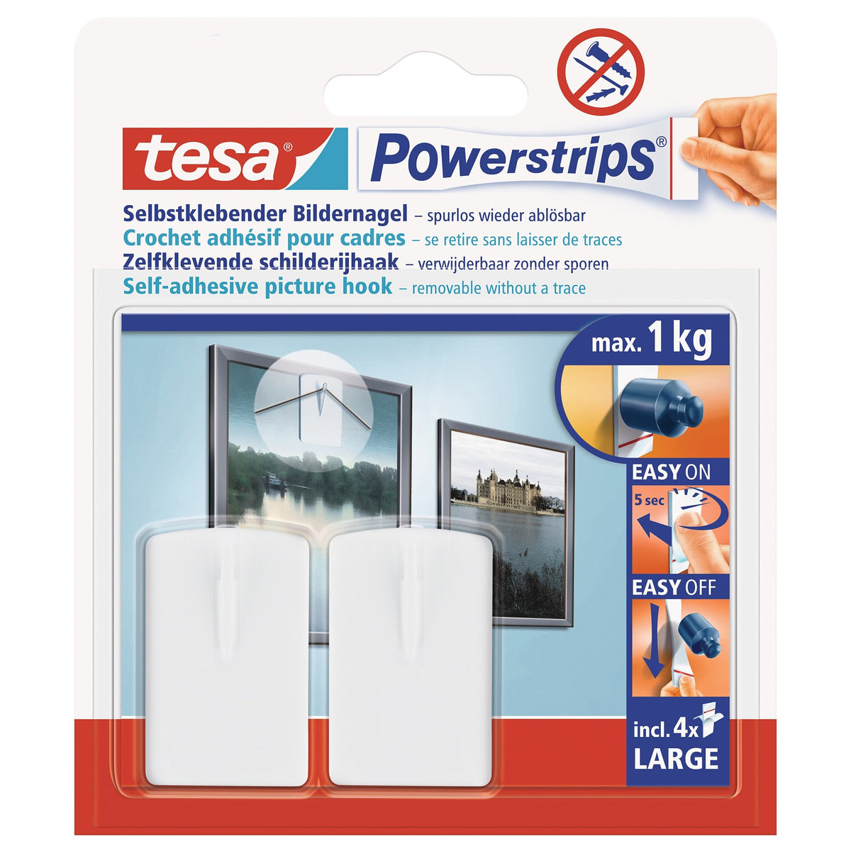 tesa Powerstrips Bilder-Nagel, weiß