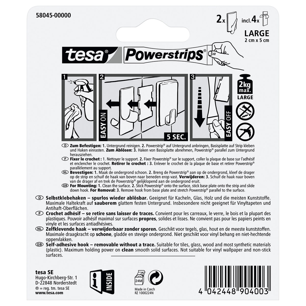 tesa Powerstrips Haken Large Trend weiß