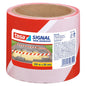 tesa 58137PE Signal Non Adhesive Absperrband, 100 m x 80 mm, rot-weiß