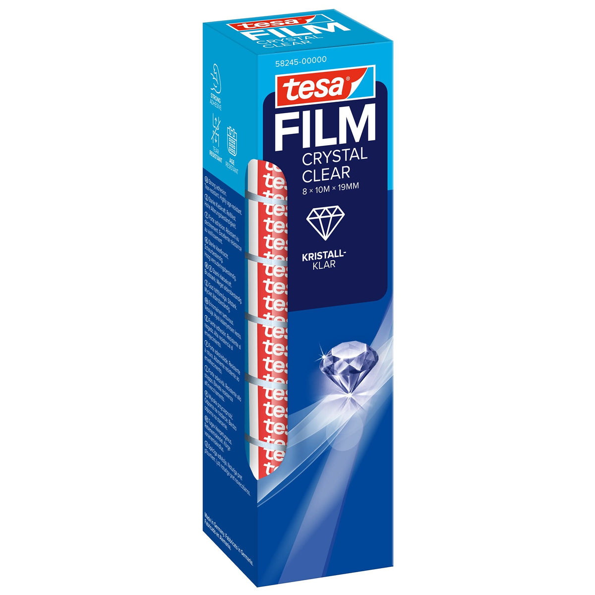 tesafilm CRYSTAL CLEAR, transparent, im Tower, 10 m x 19 mm