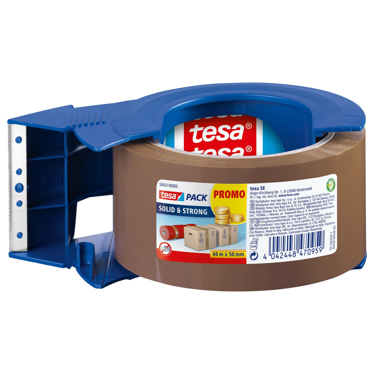 tesapack Solid Strong Abroller, braun