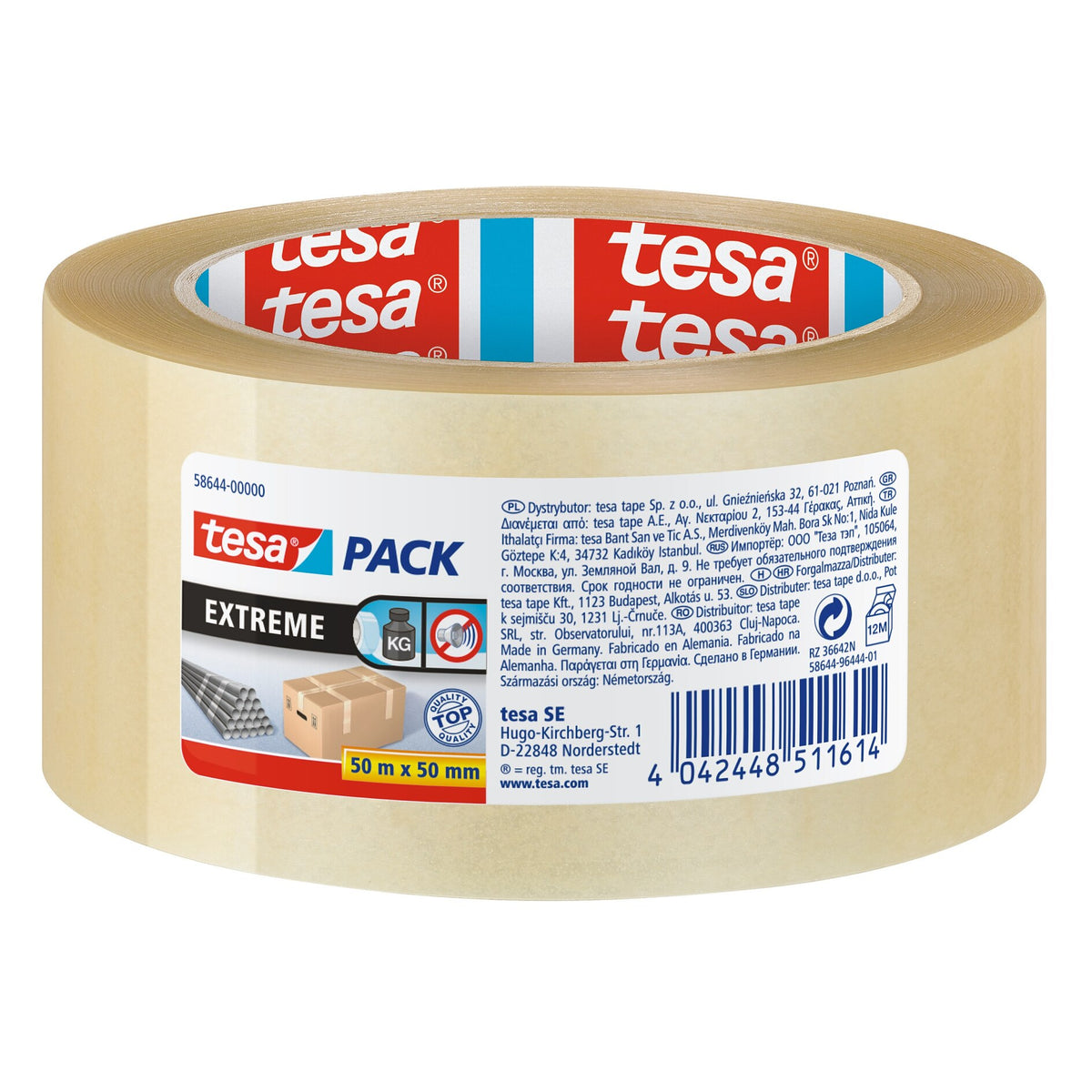 tesapack Ultra Strong Packband transparent, 50 m x 50 mm