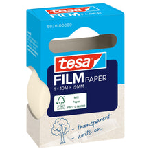 tesafilm PAPER, transparent, în cutie pliantă suspendabilă, 10 m x 19 mm