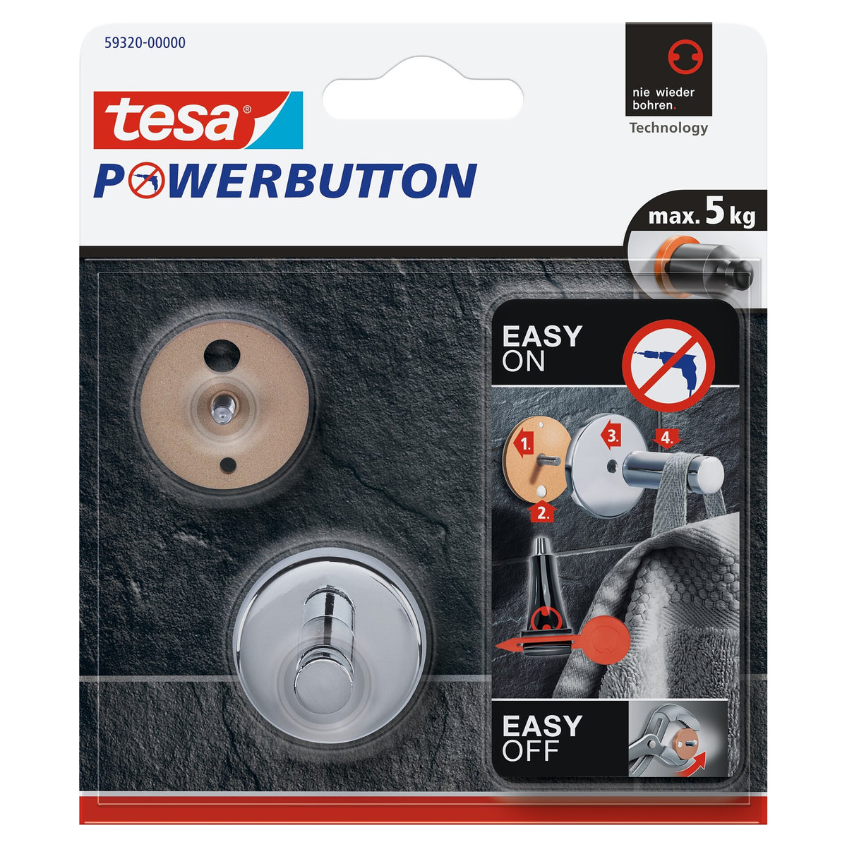 tesa Powerbutton Universal Small Klebehaken