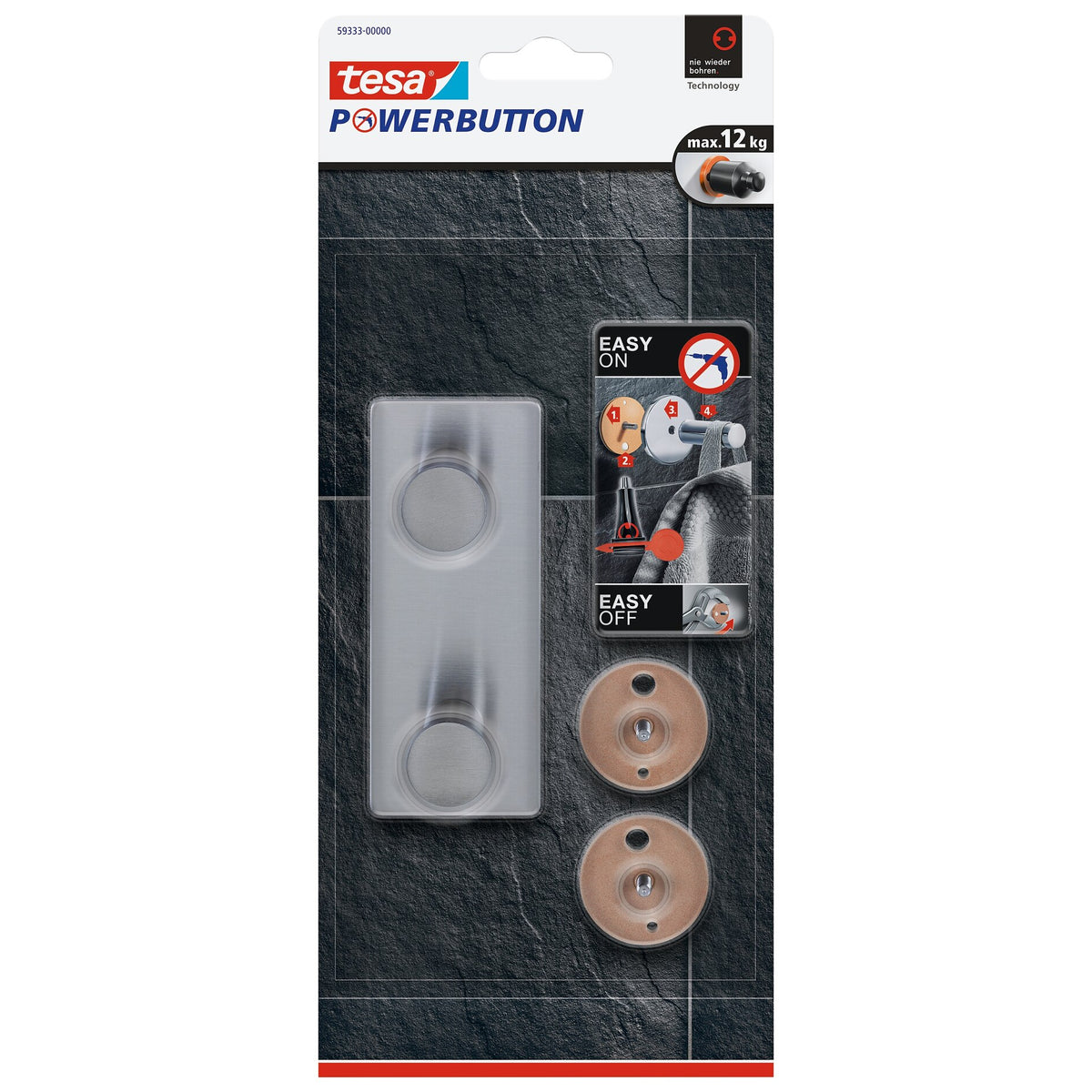 tesa Powerbutton Classic Doppelhaken