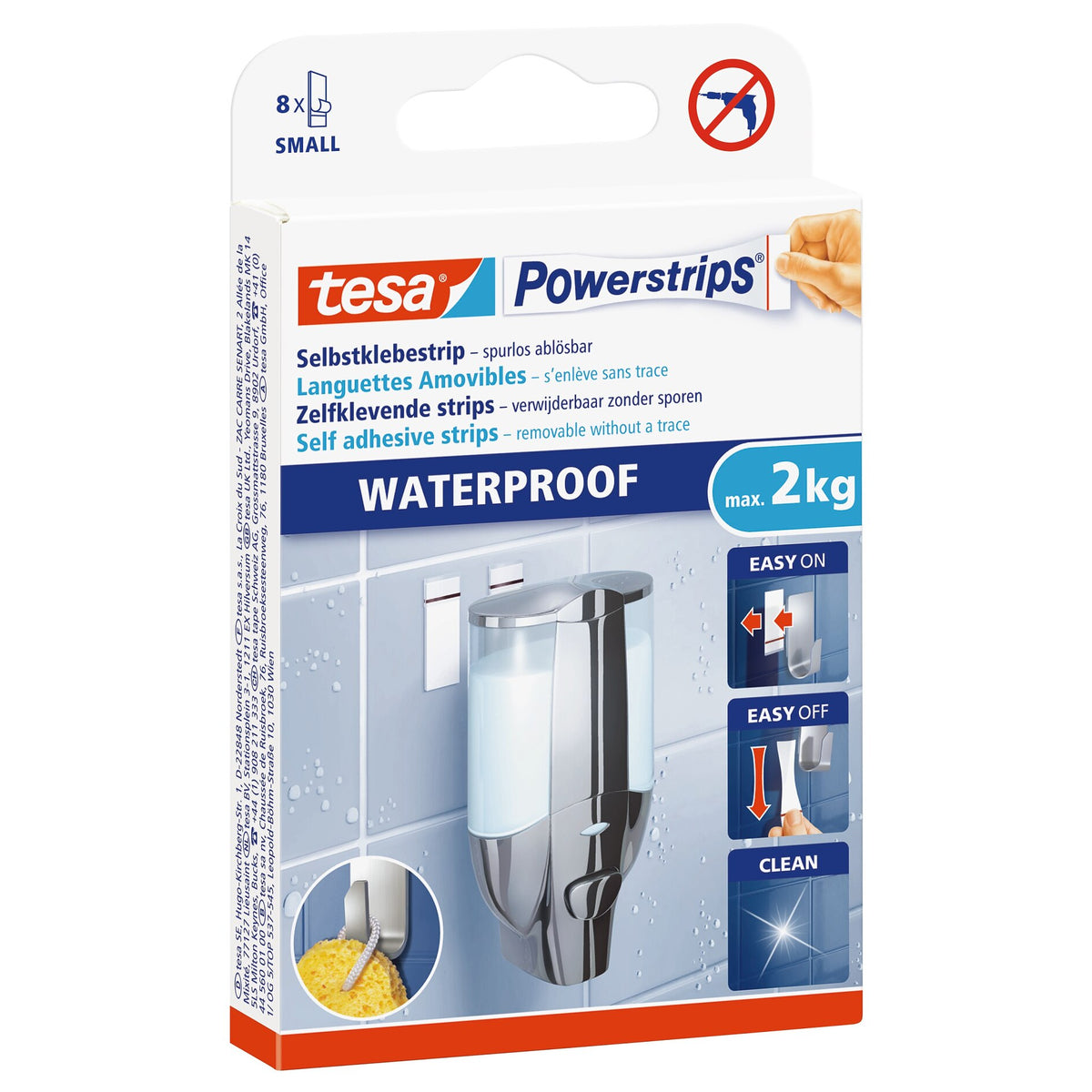 tesa Powerstrips Waterproof Strips, weiß