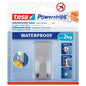 tesa Powerstrips Waterproof Haken Zoom Metall, weiß