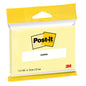 Eine Packung 3M Deutschland GmbH Post-it® Notes, Gelb, 76 mm x 127 mm, enthält 100 Blatt/Block in einer Klarsichtverpackung. Die Zettel sind PEFC-zertifiziert (SGSCH-PEFC-COC-110078), ideal für Bürobedarf.