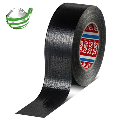 tesa 60462 Duct Tape mit recyceltem Träger schwarz, 50 m x 50 mm