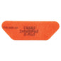 Un tampon de curățare și lustruire TASKI Intellipad S-Pad de la Diversey Deutschland GmbH & Co. OHG, de culoare portocalie strălucitoare și formă dreptunghiulară, cu margini teșite și textul "This side up TASKI IntelliPad S-Pad", neutilizat, fotografiat pe un fundal alb. Ambalaj (1 bucată).