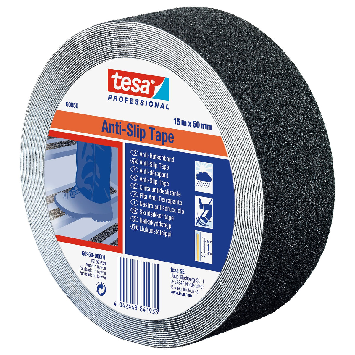 tesa Professional 60950 / 60952 Anti-Rutschband schwarz, 15 m x 50 mm