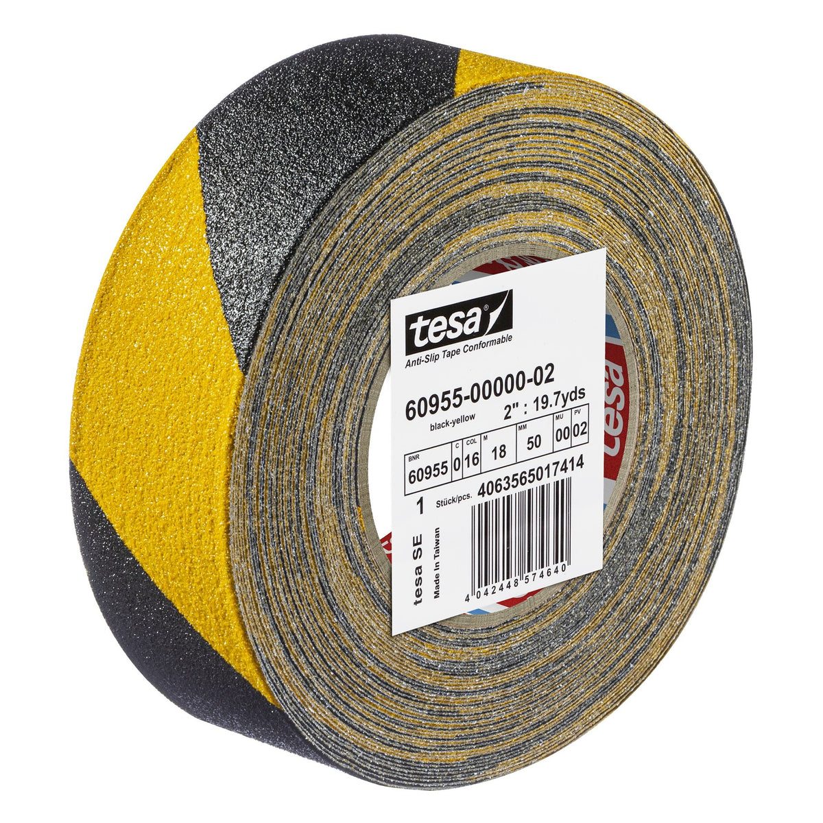 tesa 60955 Anti-Rutschband extrem flexibel, 18 m x 50 mm schwarz-gelb