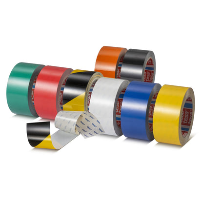 tesa 60960 kratzfestes PET Bodenmarkierungsband, 20 m x 50 mm – Sortiment