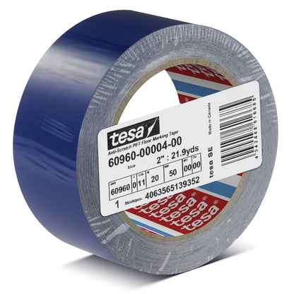 tesa 60960 kratzfestes PET Bodenmarkierungsband, 20 m x 50 mm blau