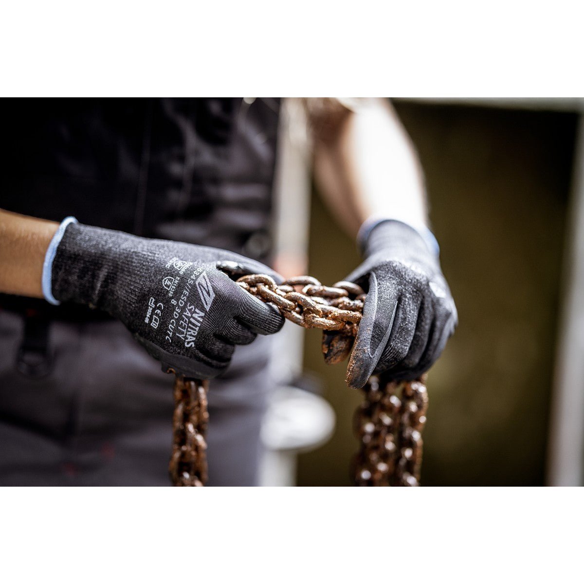 NITRAS ESD 3D CUT C, mănuși de protecție împotriva tăierii, antracit/negru