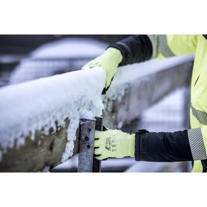 NITRAS TAEKI WINTER CUT, mănuși de protecție împotriva tăieturii, galben neon/negru