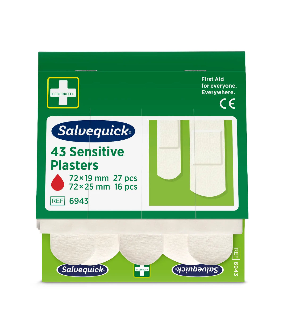Plasturi pentru piele sensibilă, 43 buc./reumplere (non-țesut) | Pachet (43 bucăți)