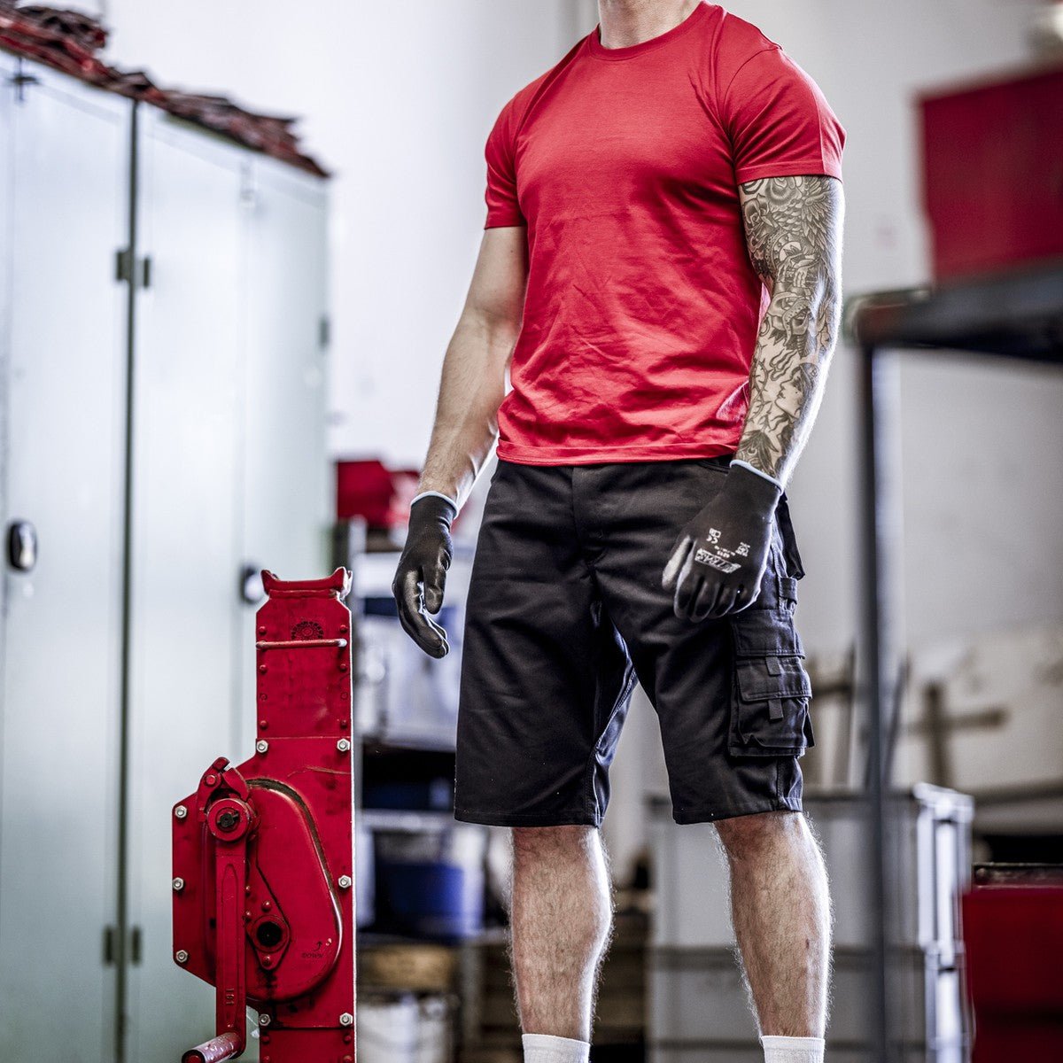 NITRAS MOTION TEX PLUS, pantaloni de lucru, scurti, negri