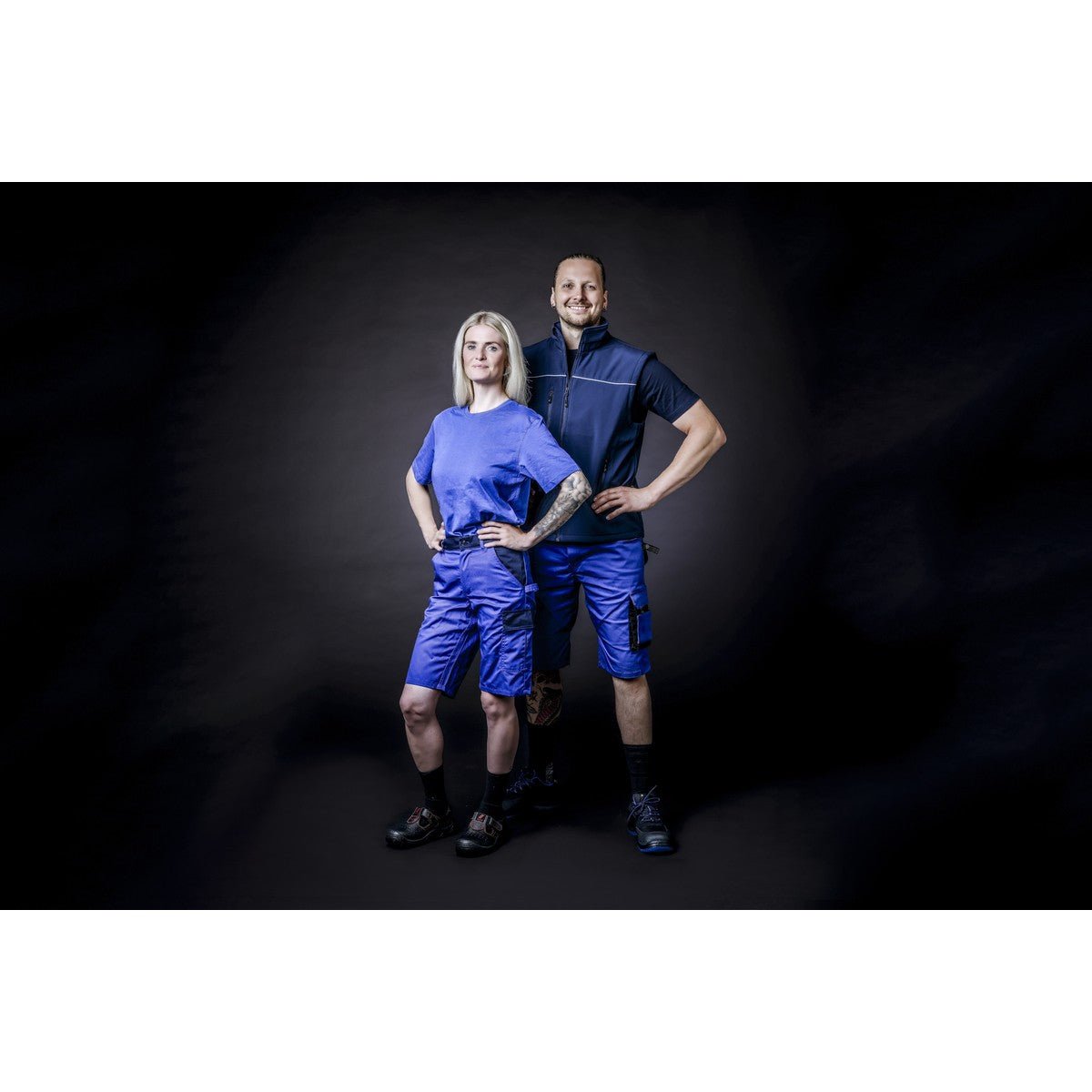 NITRAS MOTION TEX LIGHT, pantaloni de lucru, scurti, albastru regal / bleumarin