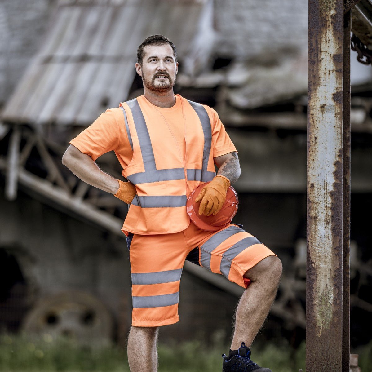 Vestă de înaltă vizibilitate NITRAS, portocaliu neon, EN ISO 13688, EN ISO 20471 Poliester: 100% | Pachet (1 bucata)