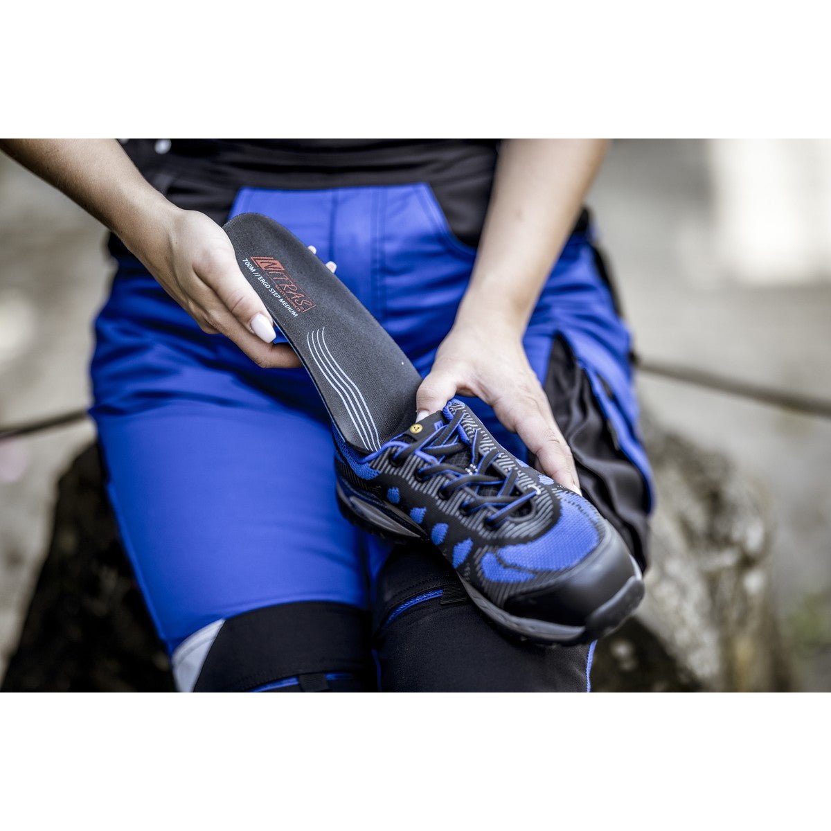 NITRAS ERGO STEP MEDIUM, branț semiortopedic, negru/albastru