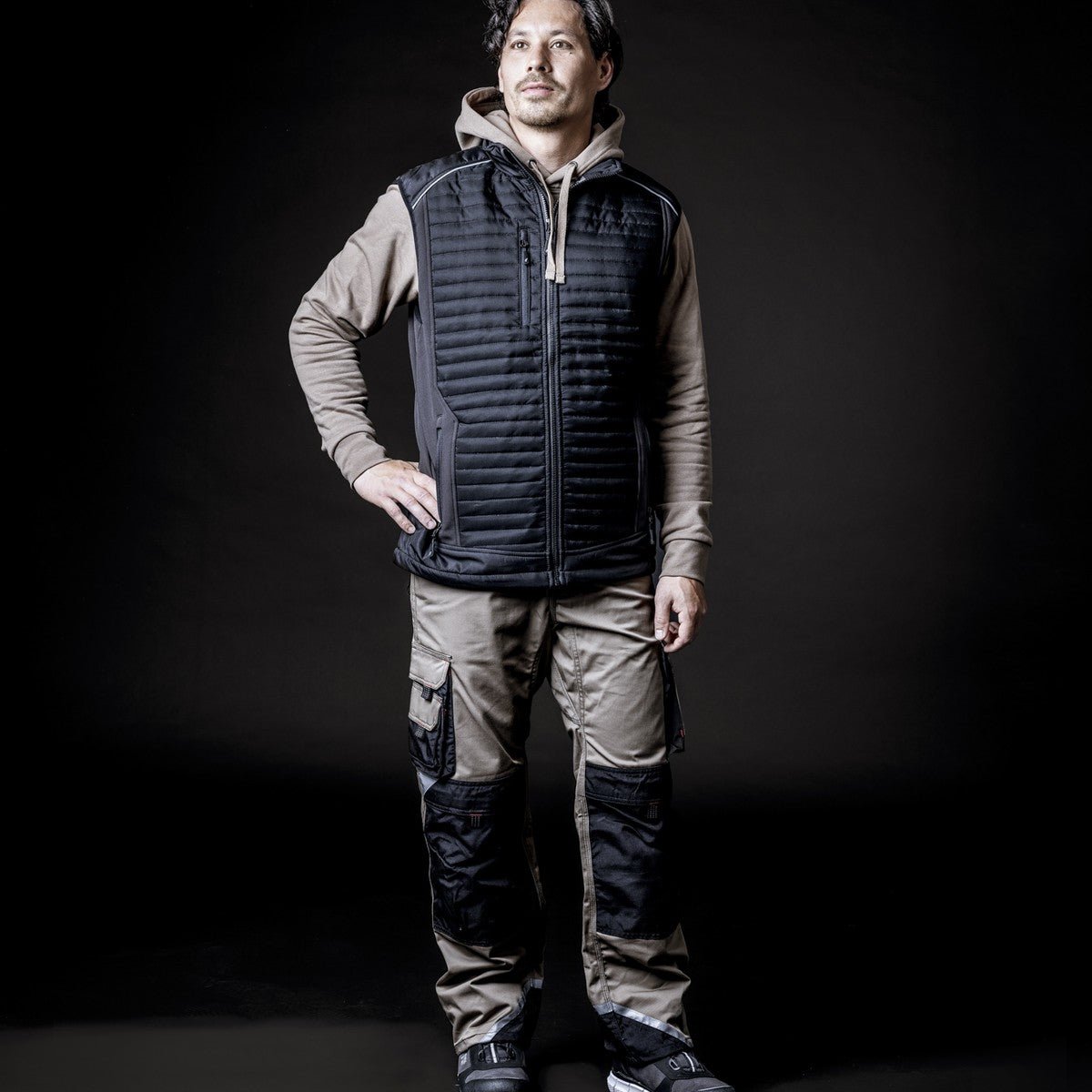 NITRAS MOTION TEX PRO FX, pantaloni de lucru, lungi, kaki/negri