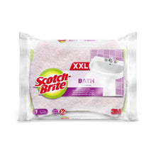 O cutie de bureți de curățat pentru baie Scotch-Brite® Bath XXL de la 3M Deutschland GmbH conține un burete mare pentru îndepărtarea depunerilor de calcar, având pe ambalaj imaginea unei chiuvete.