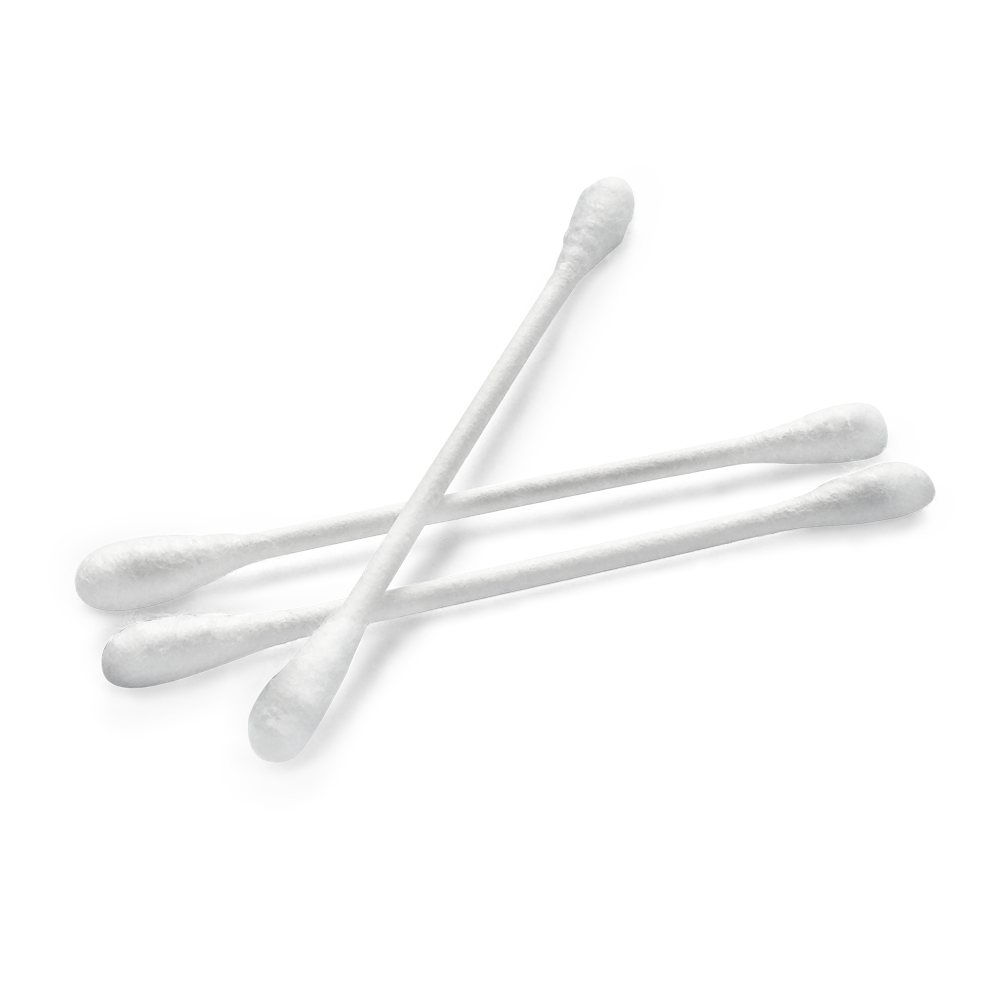 MaiMed -Tip Classic ECO (cap mic) tampoane de bumbac nonsterile, baton de carton, 200 buc/punga | Pachet (200 bucăți)