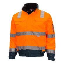 NITRAS MOTION TEX VIZ PLUS, jachetă pilot de înaltă vizibilitate, portocaliu neon / bleumarin