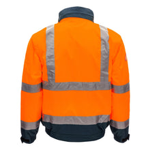 NITRAS MOTION TEX VIZ PLUS, jachetă pilot de înaltă vizibilitate, portocaliu neon / bleumarin